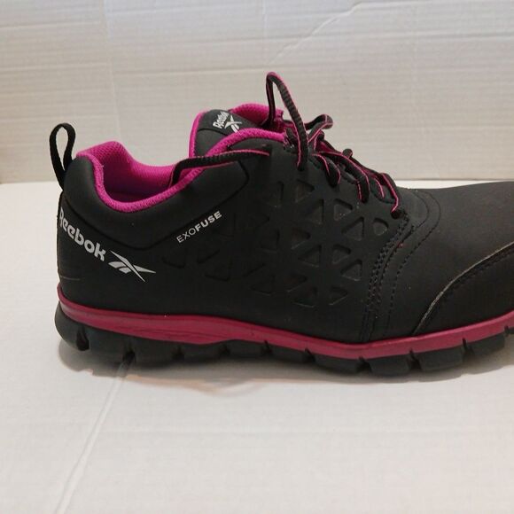 Reebok Work Sublite Cushion Composite Toe Work Shoes Black /Pink W-9W - Picture 7 of 16